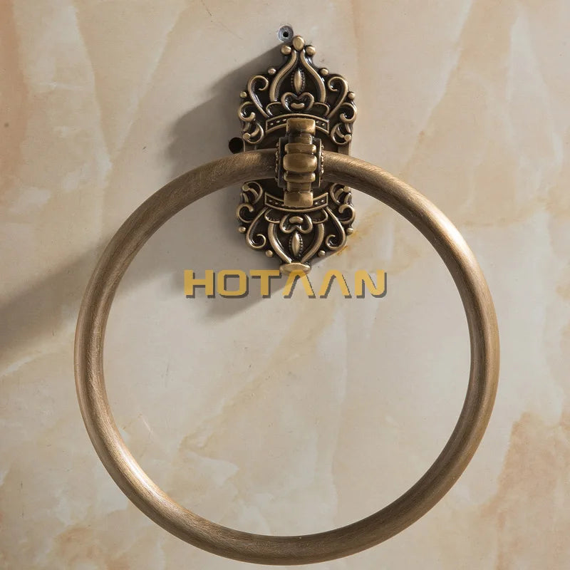 Solid Aluminium Wall-Mounted Round Antique Brass Color Towel