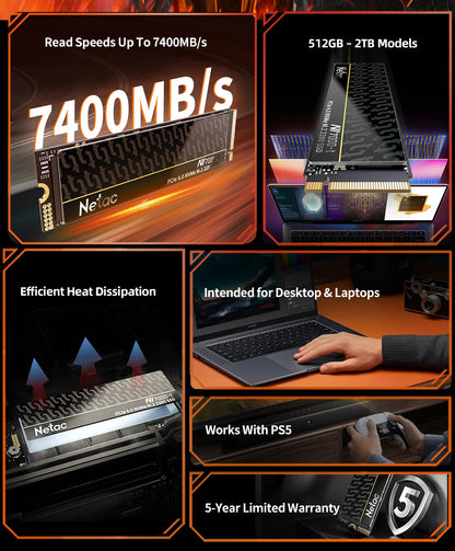 Netac Ssd 1tb Ssd Nvme M2 7400mb/S 512gb