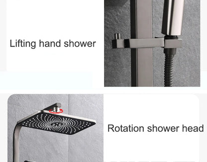 Piano Digital Display Thermostatic Bathroom Shower Cold Brass