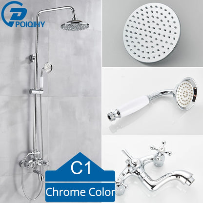 Bathroom Shower Faucet Brass Rainfall Shower Mixer Tap
