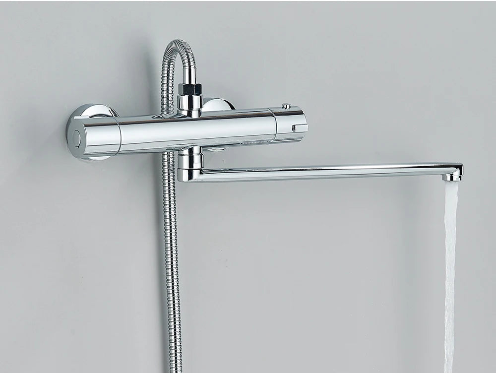 Chrome Thermostatic Shower Faucets Bathroom Thermostatic Mixer