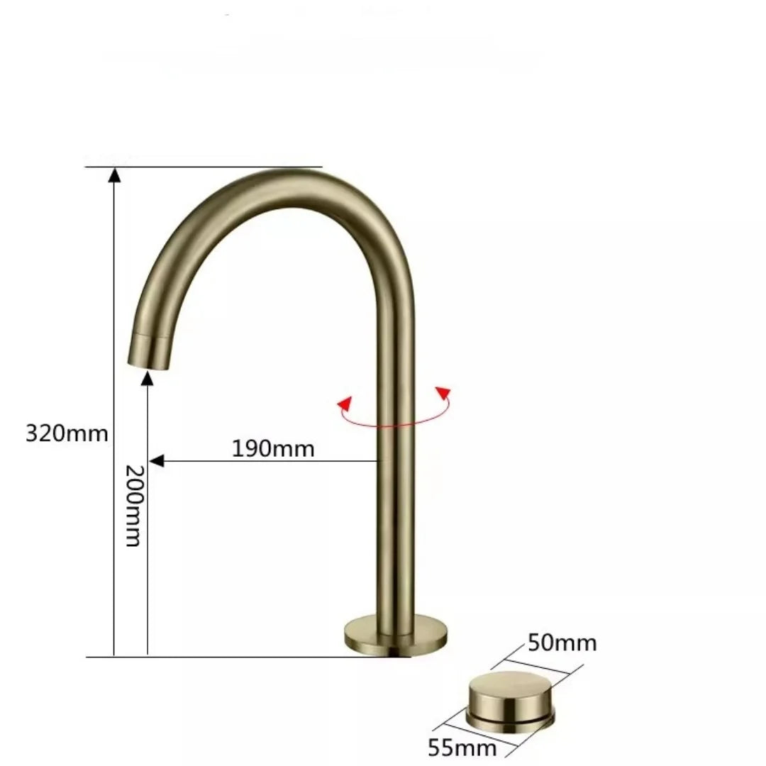 Brushed Gold Basin Faucet Nickel Sink Faucet Two