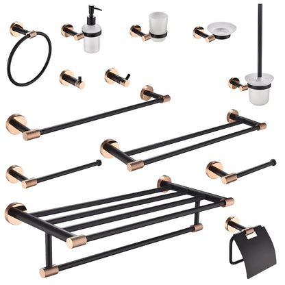 Rose Gold &Black Wall Mount Shelf Toilet Bath