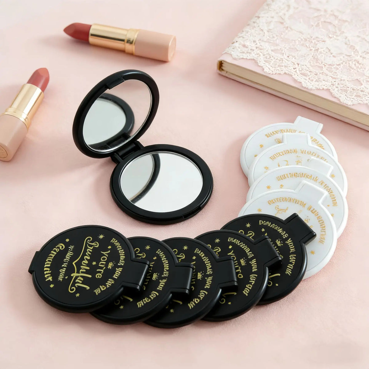 5pcs Compact Mirror Bulk Pocket Mini Folding Mirrors