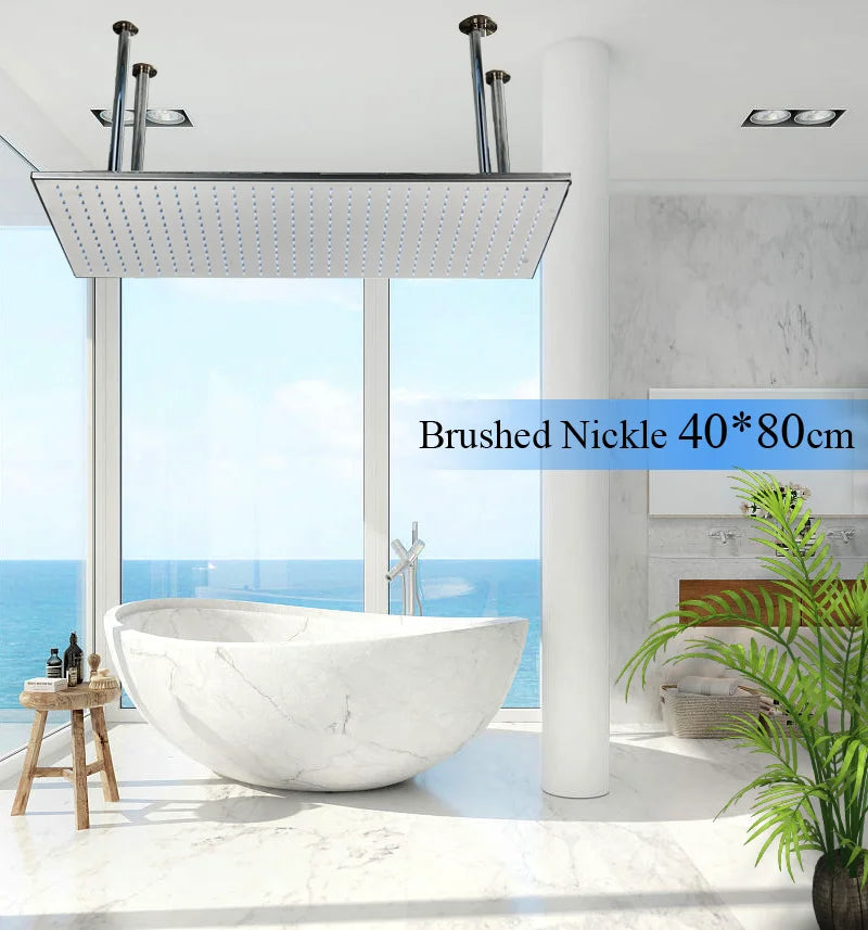 Large Rainfall Shower Faucet Ceiling Installation Bathroom