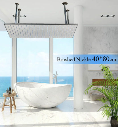 Large Rainfall Shower Faucet Ceiling Installation Bathroom