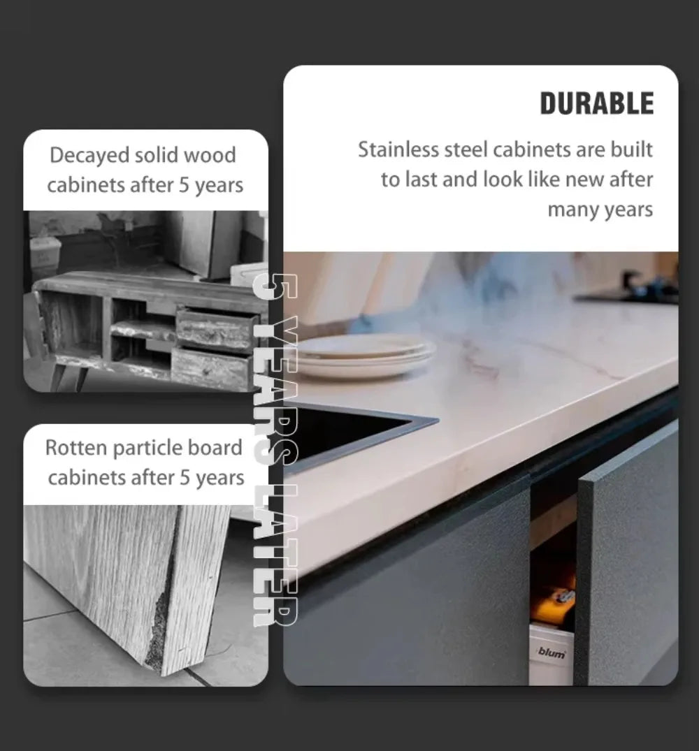 Custom 304 Stainless Steel Outdoor Cabinet Sink Full