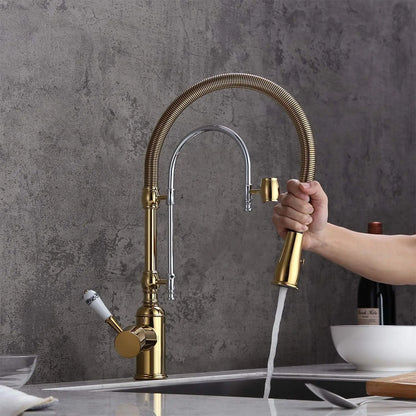 Zappo Gold Chrome Sink Faucet High Arc 360