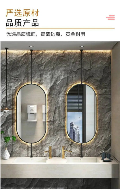 Size60x90cm Ceiling Oval Hanging Mirror Modern Simple Decoration