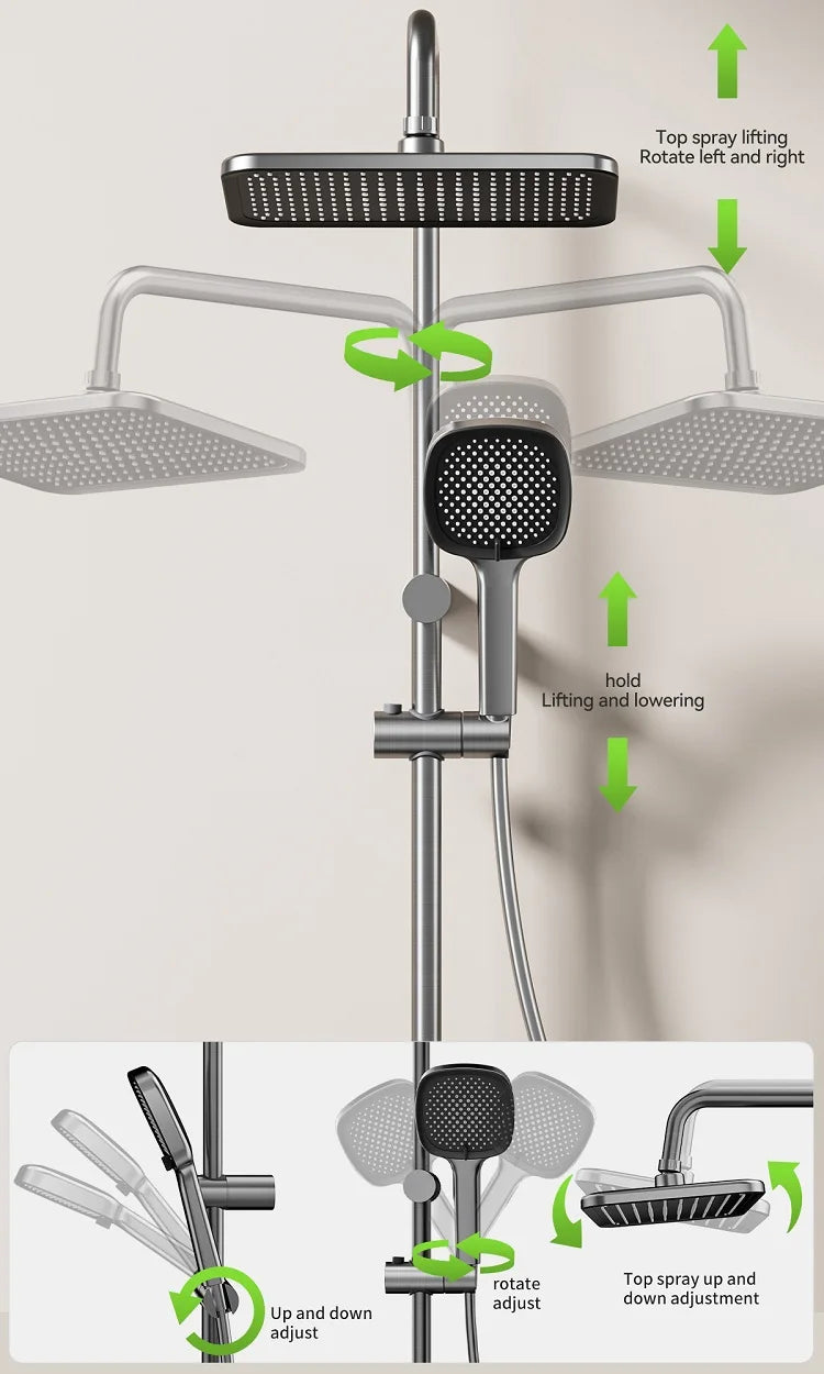 4-Way Rainlfall Showers System Wall Mounted Bathroom Shower