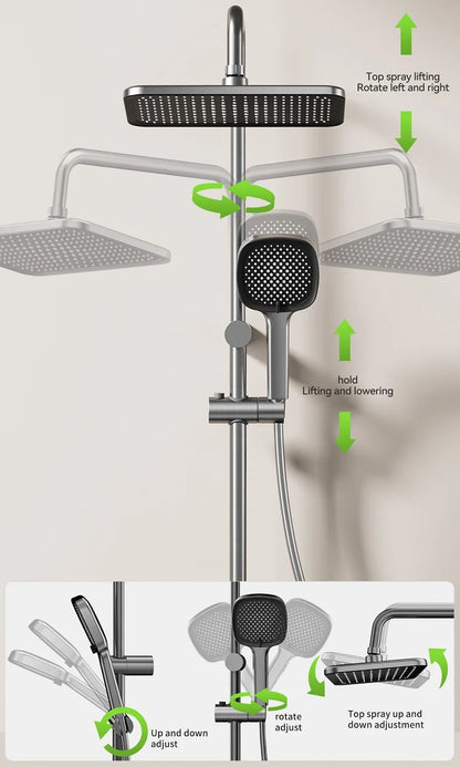 4-Way Rainlfall Showers System Wall Mounted Bathroom Shower