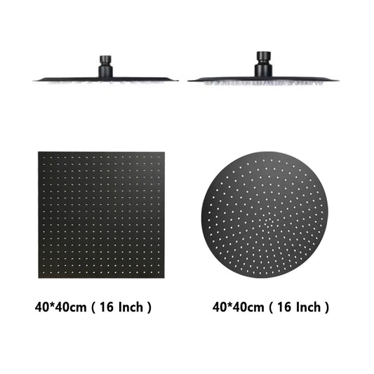 Square Round 16/20/24 Inch Bathroom Shower Head Ultra-Thin