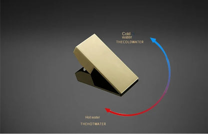 Modern Brass Wall Mount Bathroom Basin Faucet Hidden