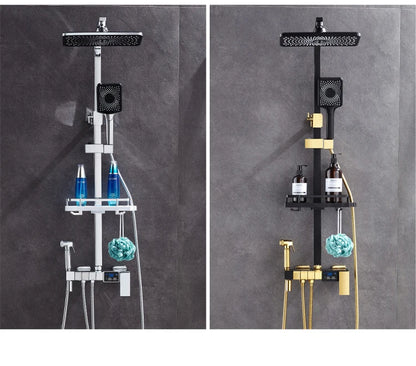 Piano Digital Display Thermostatic Bathroom Shower Cold Brass