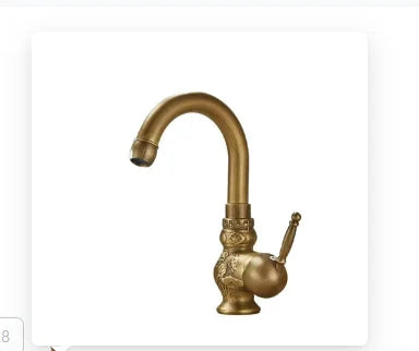 Antique Carved Bathroom Faucet Basin Faucets Brass &