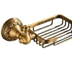 Antique Brass Aluminium Bathroom Robe Hook Paper Holder