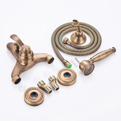 European Style Antique Retro Bathroom Shower Faucet Copper