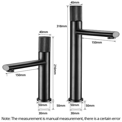 Knurled Faucet Brushed Gold Basin Faucet Bathroom Taps