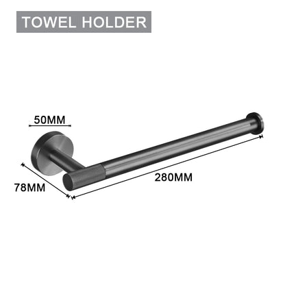 Grey Bathroom Hardware Kit Stainless Steel Round Wall