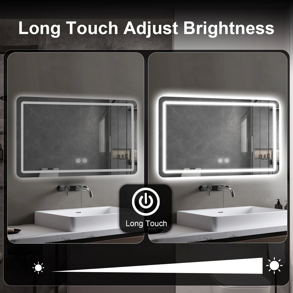 Led Bathroom Mirror Wall Mounted Fogless Makeup Mirror