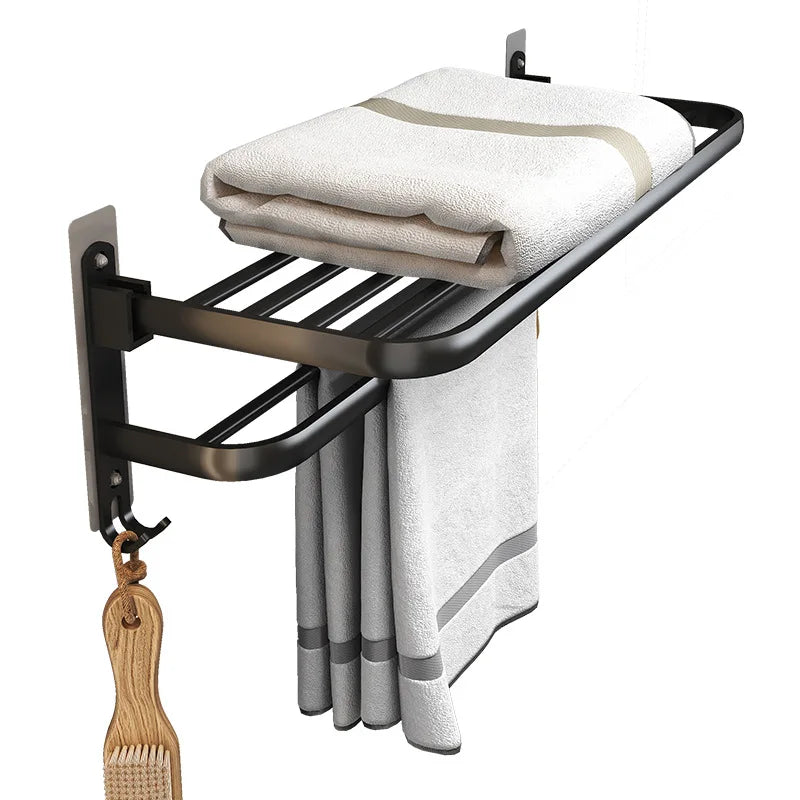 Foldable Towel Rack - No Drill Bathroom Space