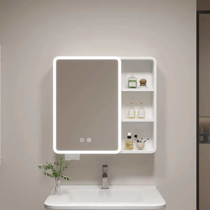 Smart Corner Round Space Aluminum Mirror Cabinet Wall