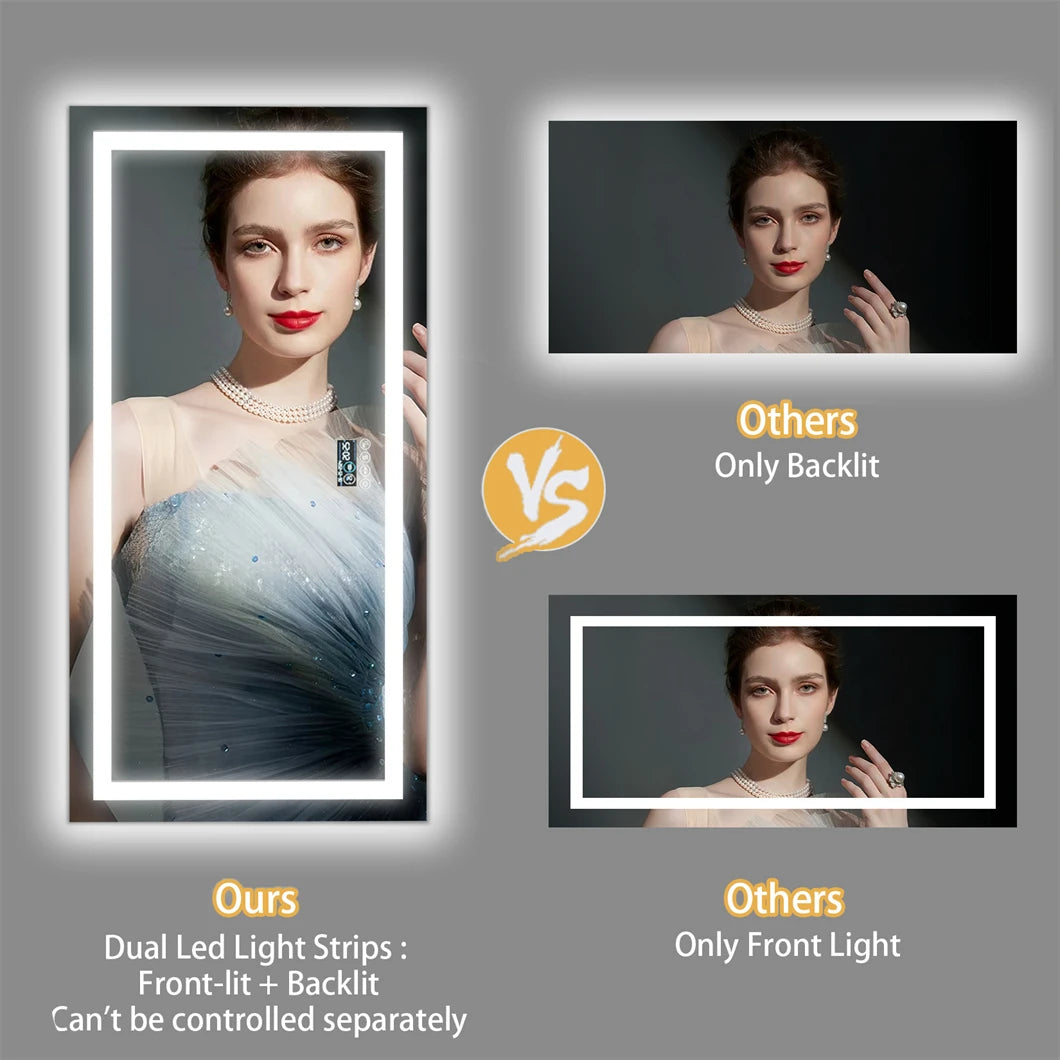 Xxl Bathroom Mirror Smart Led Vanity Mirror Wall