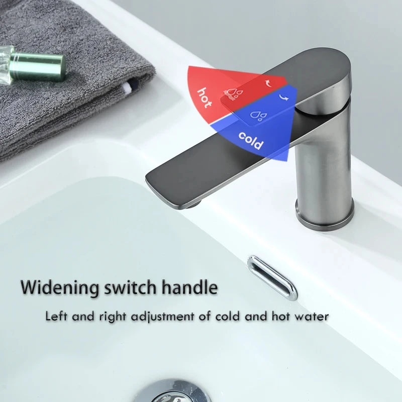 Brushed/Gray Bathroom Sink Faucet Cold Mixer Faucet Countertop