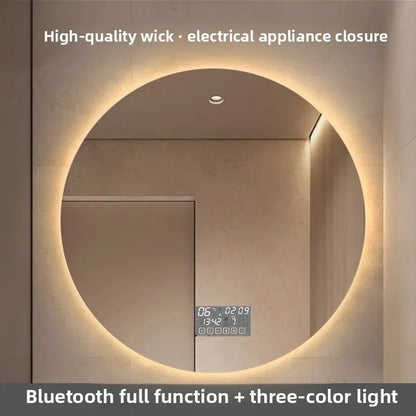 Mirror Round Mirror Wall-Mounted Smart Bathroom Mirror Led