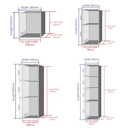 Stainless Steel Recessed Wall Niche Black Gold Bathroom