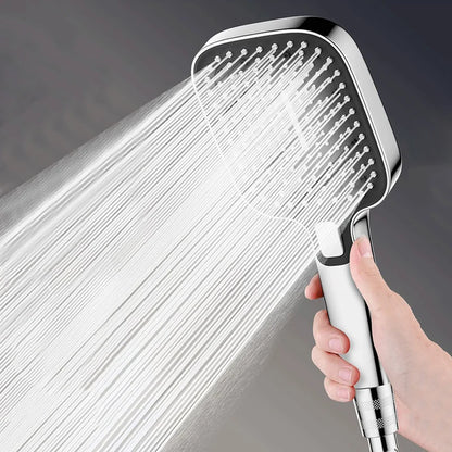Square 3-Mode Pressurized Shower Head Large Panel Bathroom