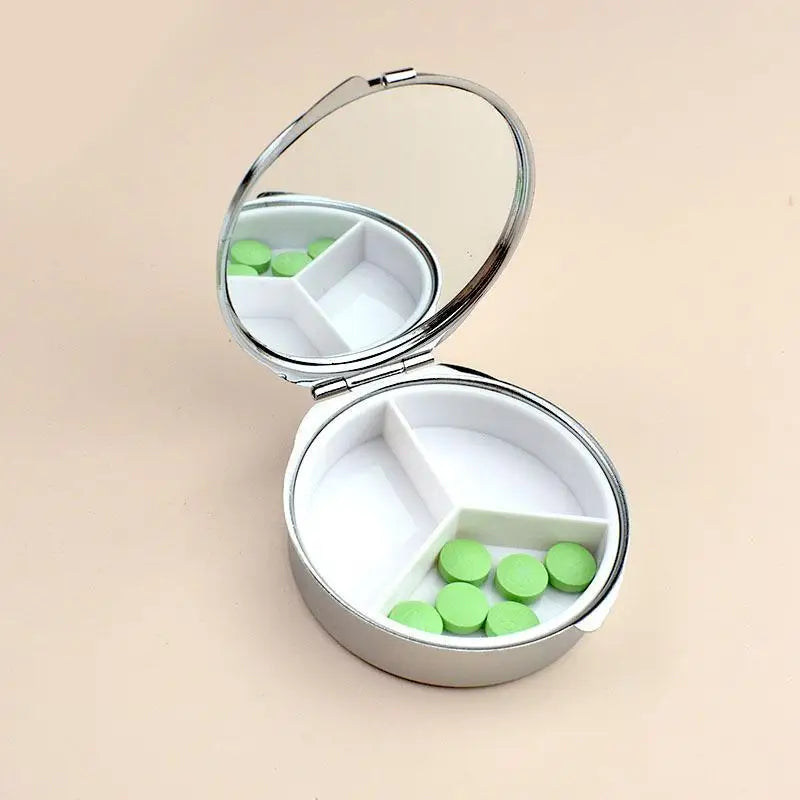 Multi Compartment Mini Jewelry Display Case Mirror Storage