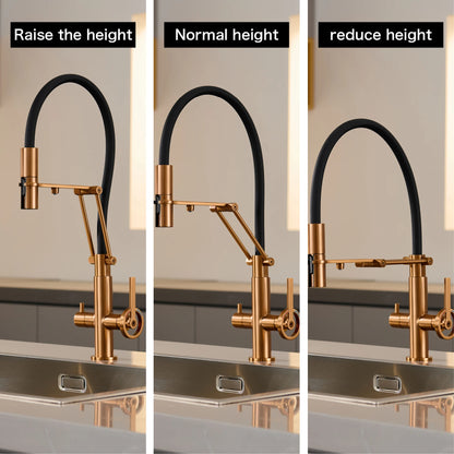 Gun Gray Brass Island Style Faucet Filtered Water