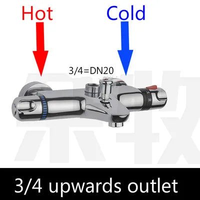 Brass Intelligent Thermostatic Shower Faucet Concealed Cold Water