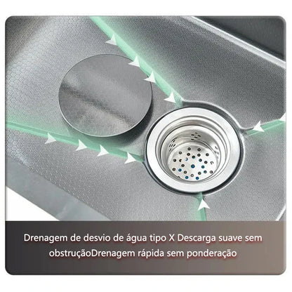 Stainless Steel Waterfall Sink Large Slot Integrated Faucet