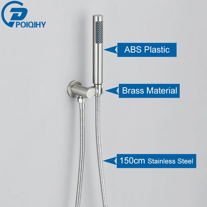 Poiqihy Golden Handshower Head 150cm Stainless Steel Shower