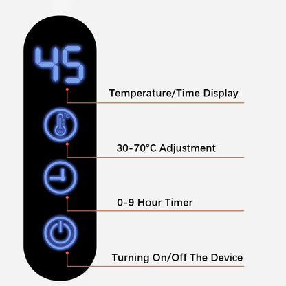 Black Electric Towel Rack Bathroom Temperature Time Smart