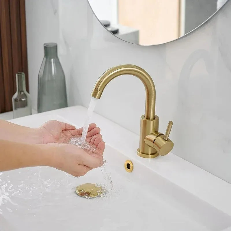 Arrival Light Luxury Gold Bathroom Basin Faucet Modern