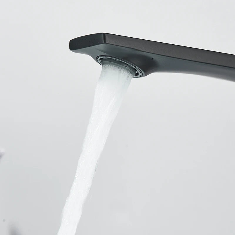 Brass Core Modern Bathroom Sink Faucet Handle Deck