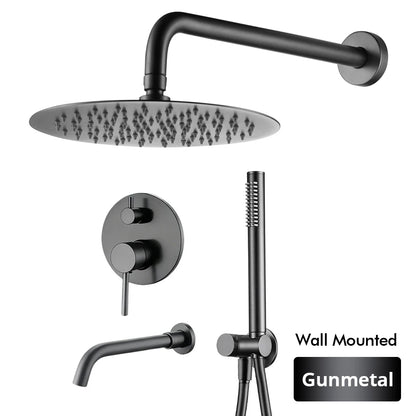 Bathroom Faucet Shower Mixer Tap Spout Black Solid