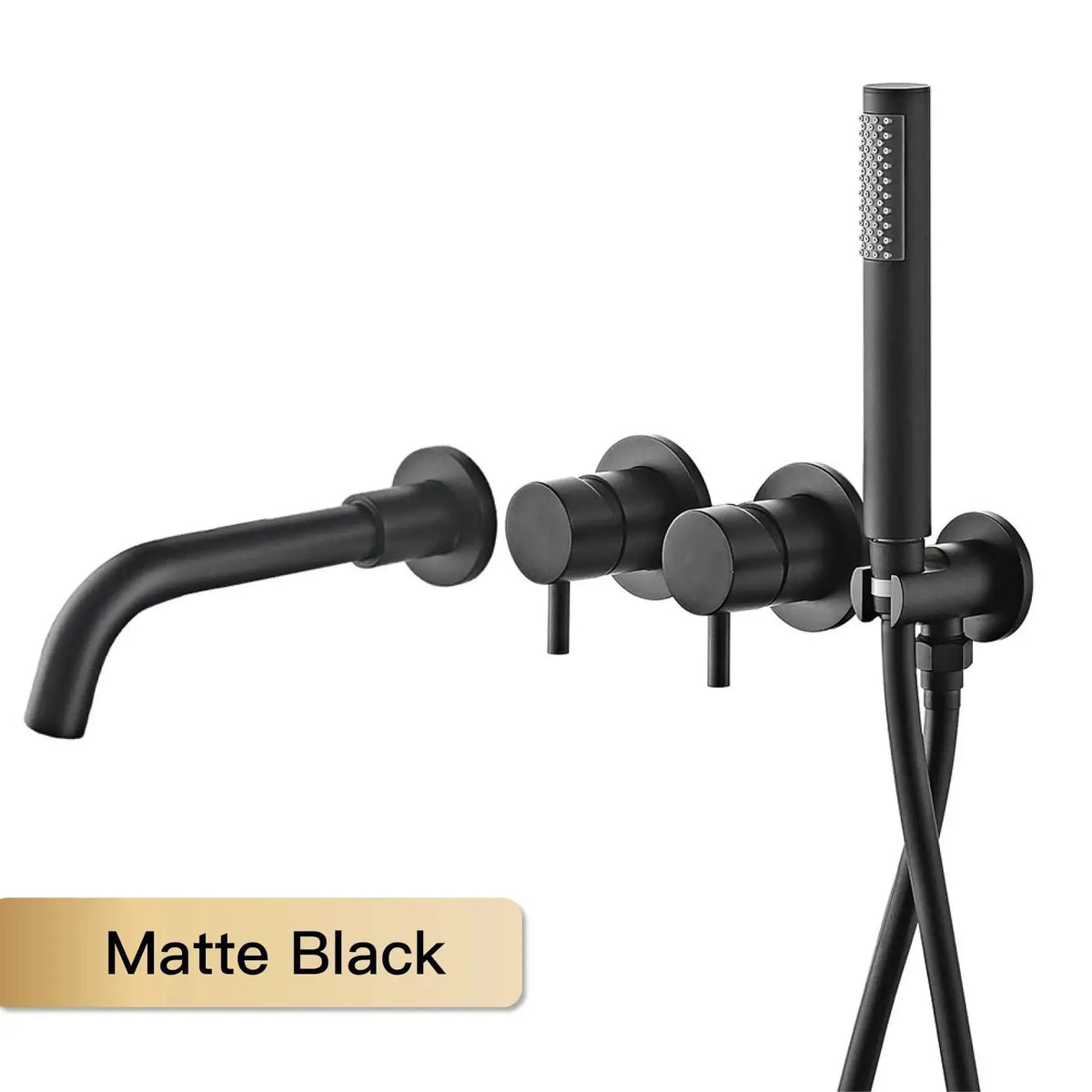 Brushed Gold Concealed Wall-Mounted Bathtub Faucet Gun Grey