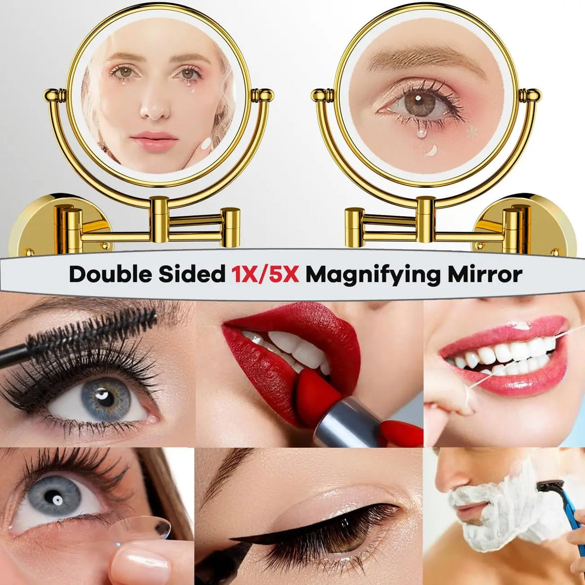 10x Magnifying Led Makeup Mirror Touch On Dual