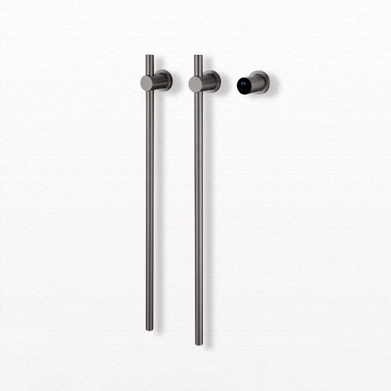 Bathroom Black Electric Towel Rack Hidden Wire Bath