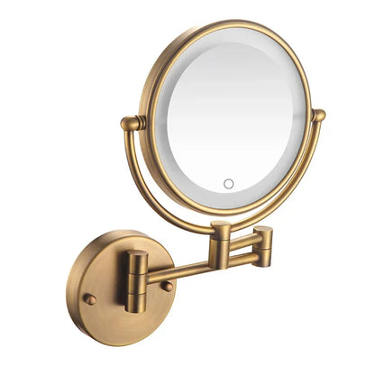 Bathroom 8-Inch Makeup Mirror Folding Rotating Telescopic Mirror