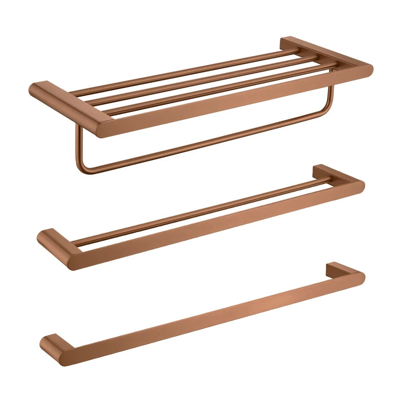 Brushed Rose Gold Storage Rack Towel Bar Tissue