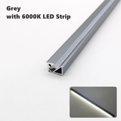 Ultra-Thin Hidden Recessed Cabinet Bar Light 45 Degree