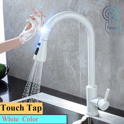 Smart Touch Sink Faucets Stainless Steel Pull Out