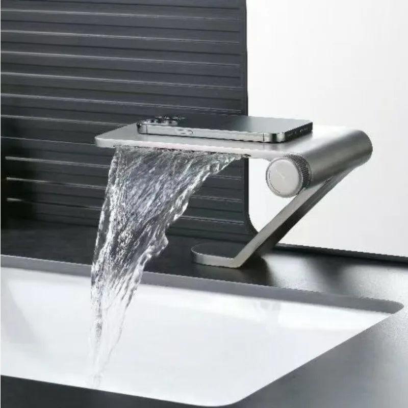 Waterfall Basin Cold Mixer Crane Faucet Copper Hotel