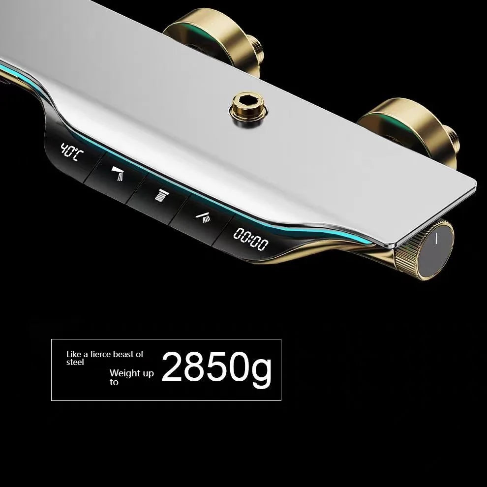 Digital Display Shower Bathroom Rainfall Piano Button Showers