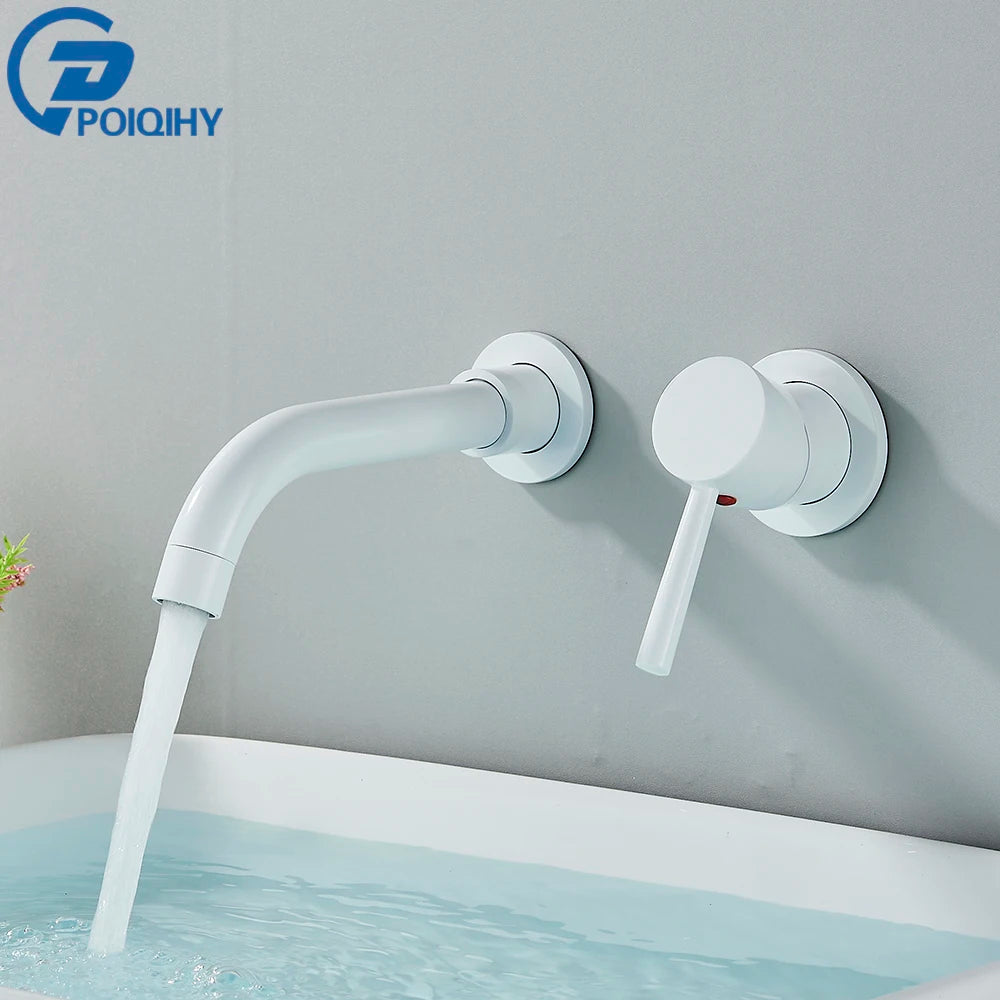 Matte Black Basin Faucet Brass White Bathroom Sink